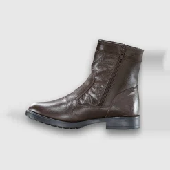 Feestoutfits Heren|Schoenen<Blancheporte Leren boots met wollen voering - tot maat 46 bruin