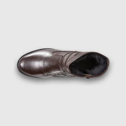 Feestoutfits Heren|Schoenen<Blancheporte Leren boots met wollen voering - tot maat 46 bruin