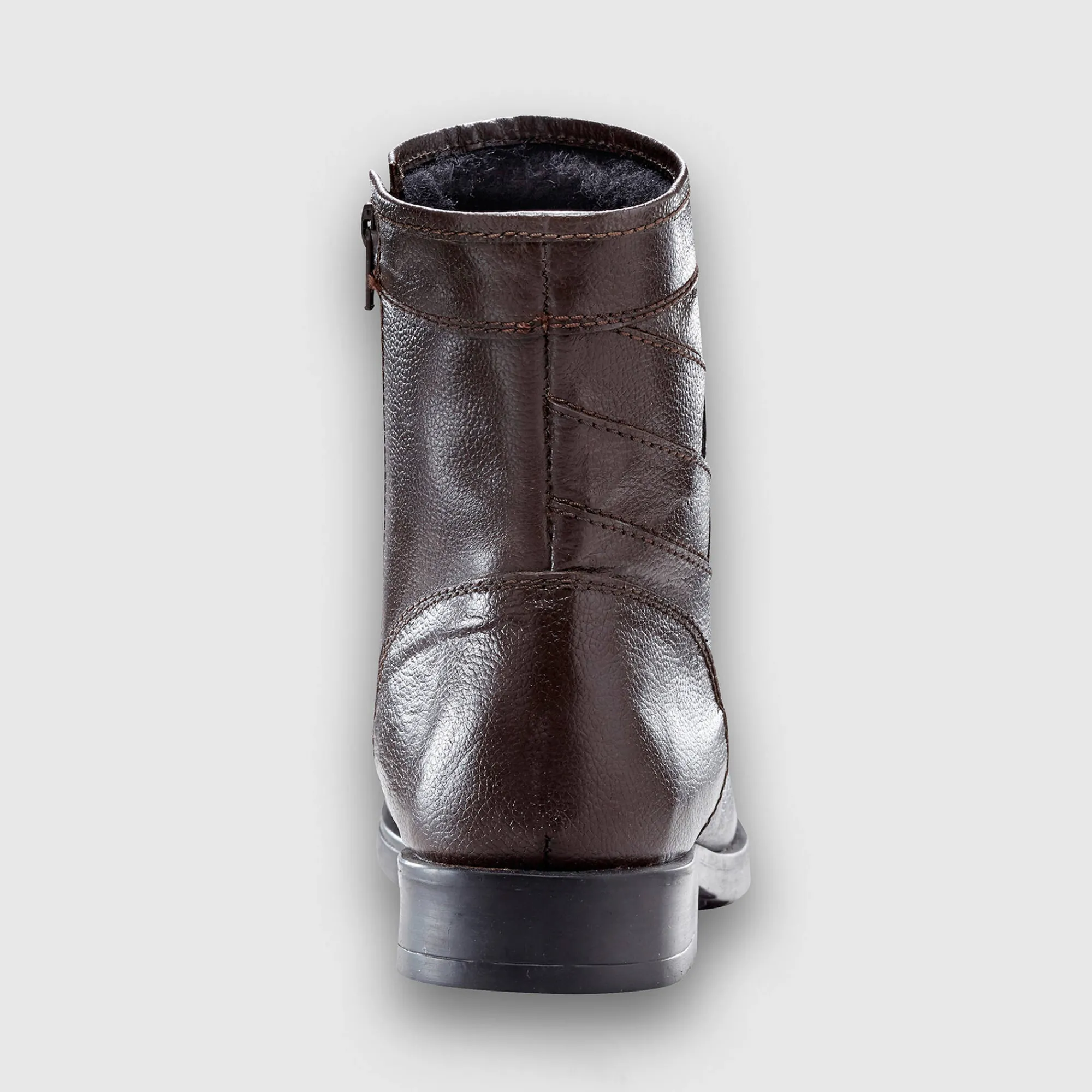 Feestoutfits Heren|Schoenen<Blancheporte Leren boots met wollen voering - tot maat 46 bruin