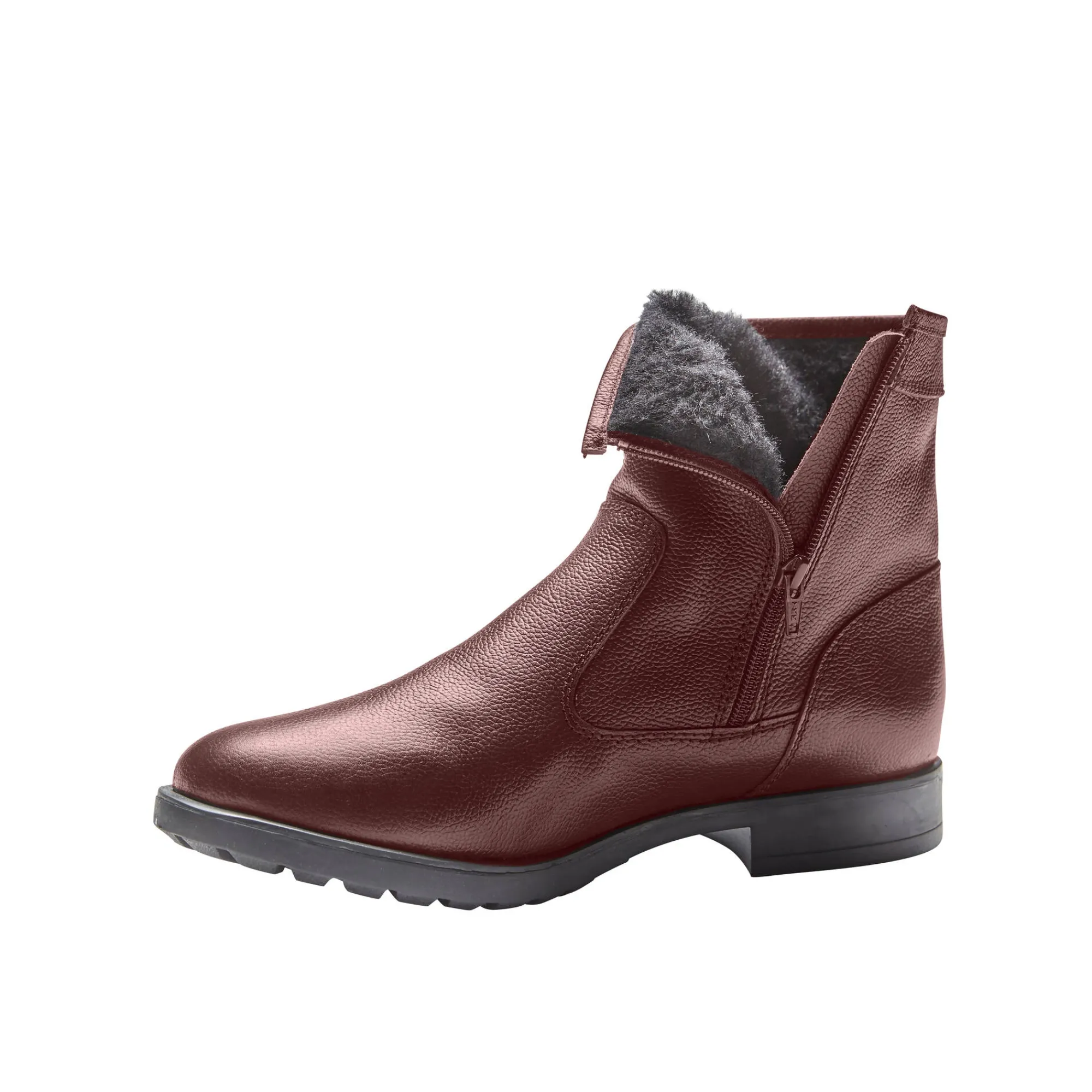 Feestoutfits Heren|Schoenen<Blancheporte Leren boots met wollen voering - tot maat 46 bruin