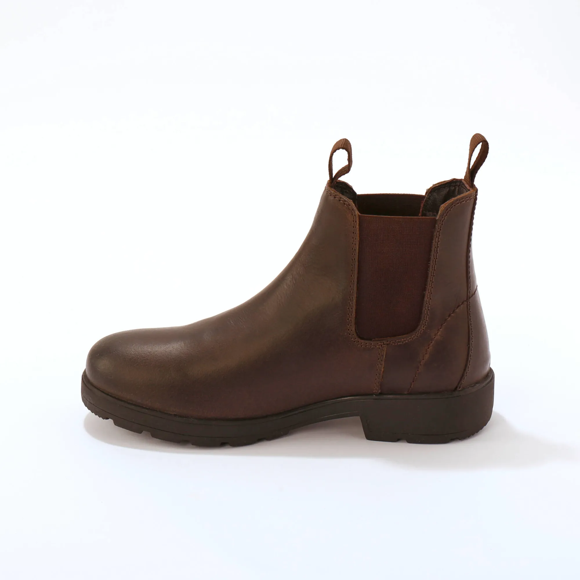 Schoenen|Schoenen Heren<Blancheporte Leren Chelsea boots, elastische zijkanten en dikke zool donkerbruin