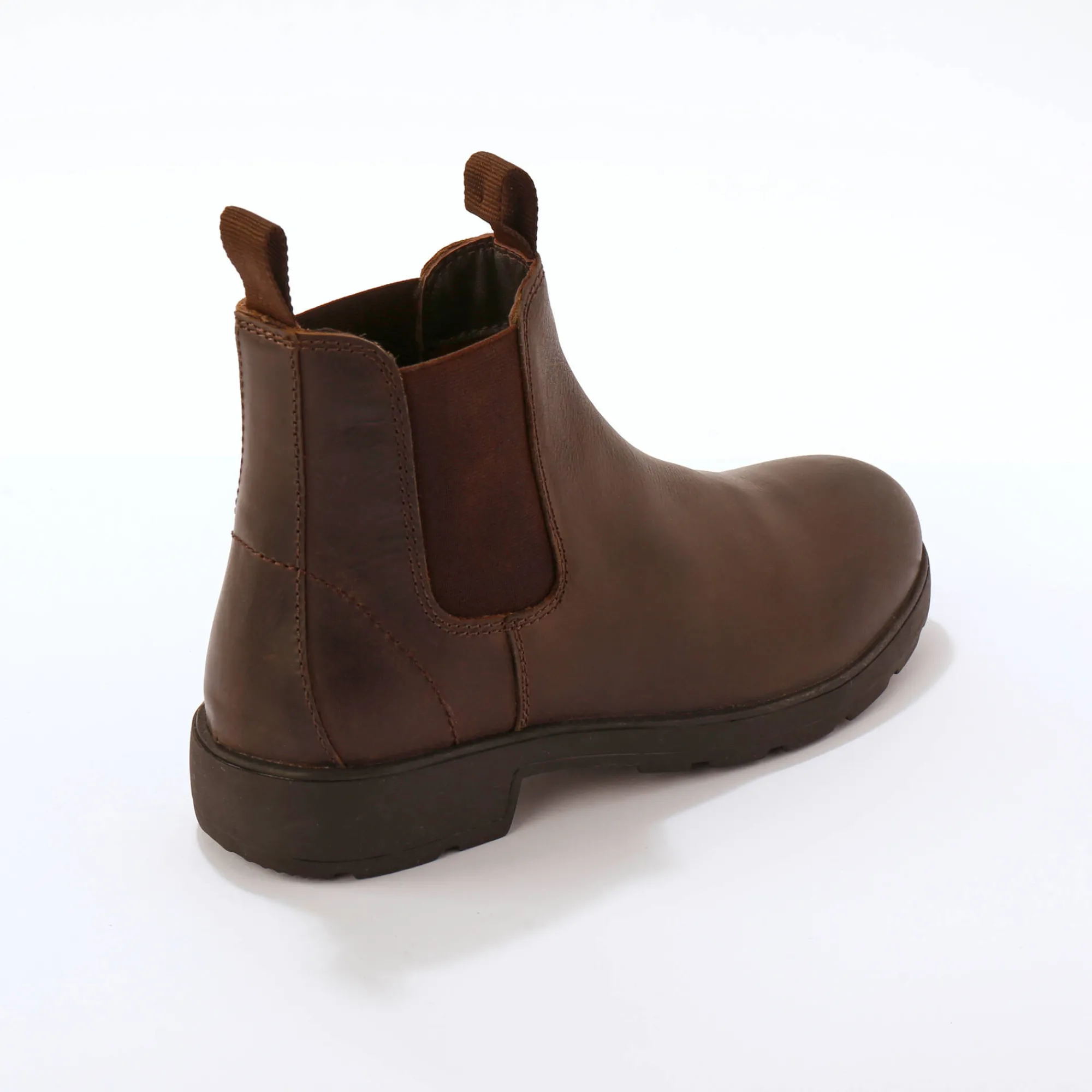 Schoenen|Schoenen Heren<Blancheporte Leren Chelsea boots, elastische zijkanten en dikke zool donkerbruin