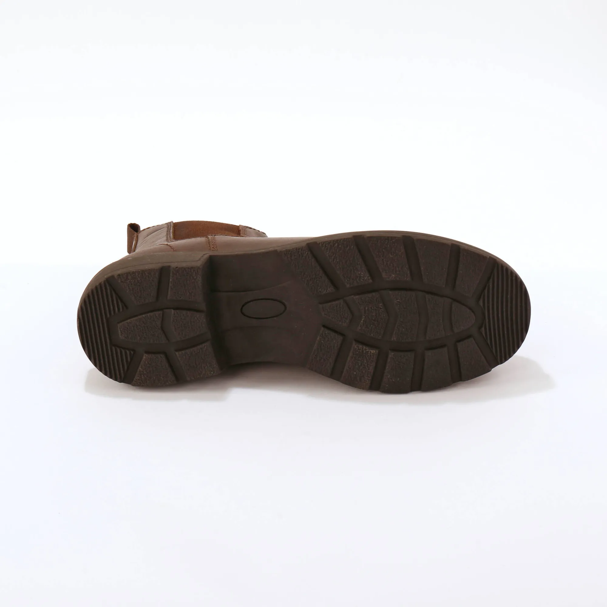 Schoenen|Schoenen Heren<Blancheporte Leren Chelsea boots, elastische zijkanten en dikke zool donkerbruin