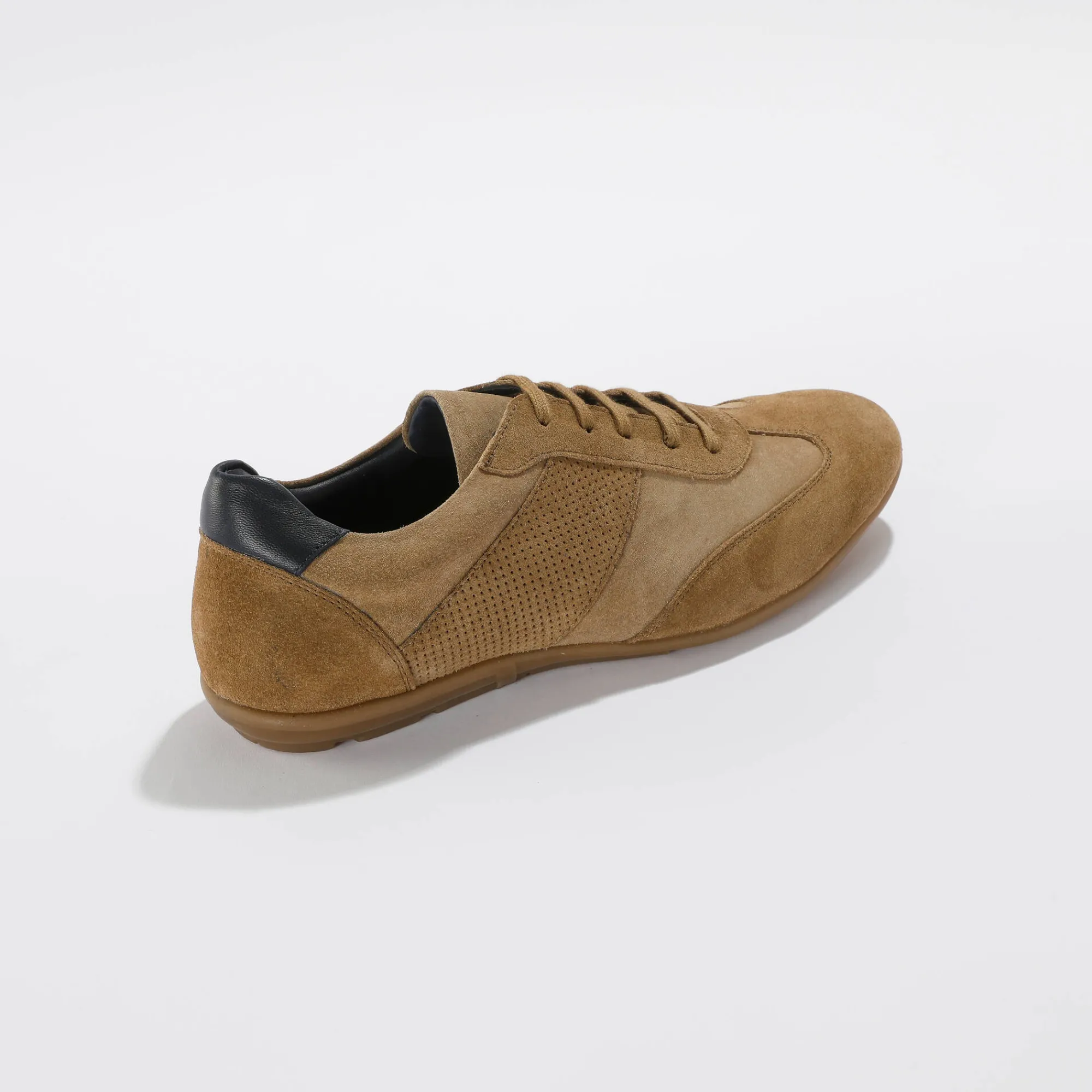 Schoenen|Schoenen Heren<Blancheporte Leren Derbies met vetersluiting en geperforeerde details taupe