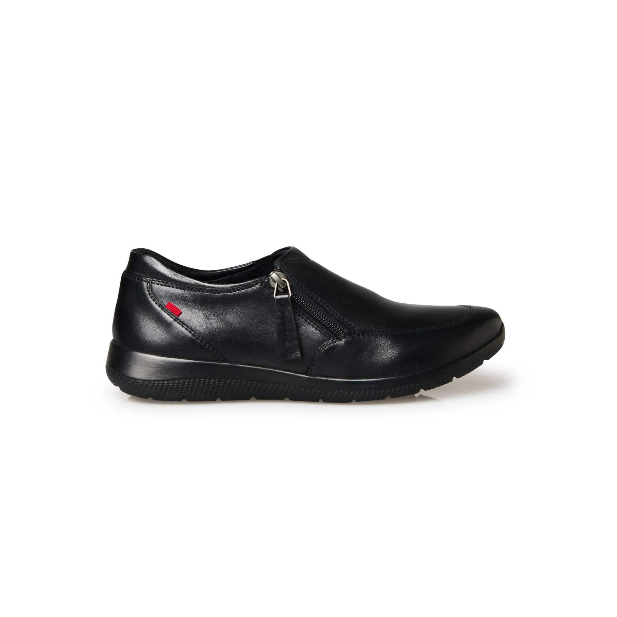 Derby's En Mocassins|Schoenen<PédiConfort Leren derby's met rits en geribbelde zool zwart