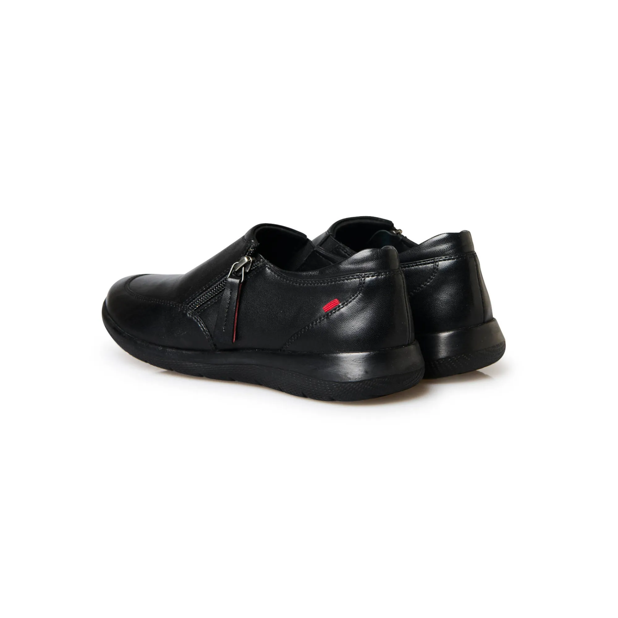Derby's En Mocassins|Schoenen<PédiConfort Leren derby's met rits en geribbelde zool zwart