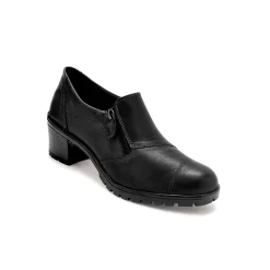 Derby's En Mocassins|Schoenen<PédiConfort Leren hakschoenen met rits zwart