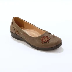 Ballerina's|Schoenen<Blancheporte Leren laarzen, speciaal voor brede kuiten taupe