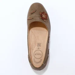 Ballerina's|Schoenen<Blancheporte Leren laarzen, speciaal voor brede kuiten taupe