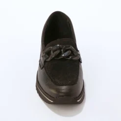 Derby's En Mocassins|Schoenen<Blancheporte Leren mocassins, breed model zwart