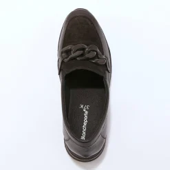 Derby's En Mocassins|Schoenen<Blancheporte Leren mocassins, breed model zwart