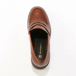 Feestelijke Schoenen|Derby's En Mocassins<Blancheporte Leren mocassins met hak, gekartelde zool bruin