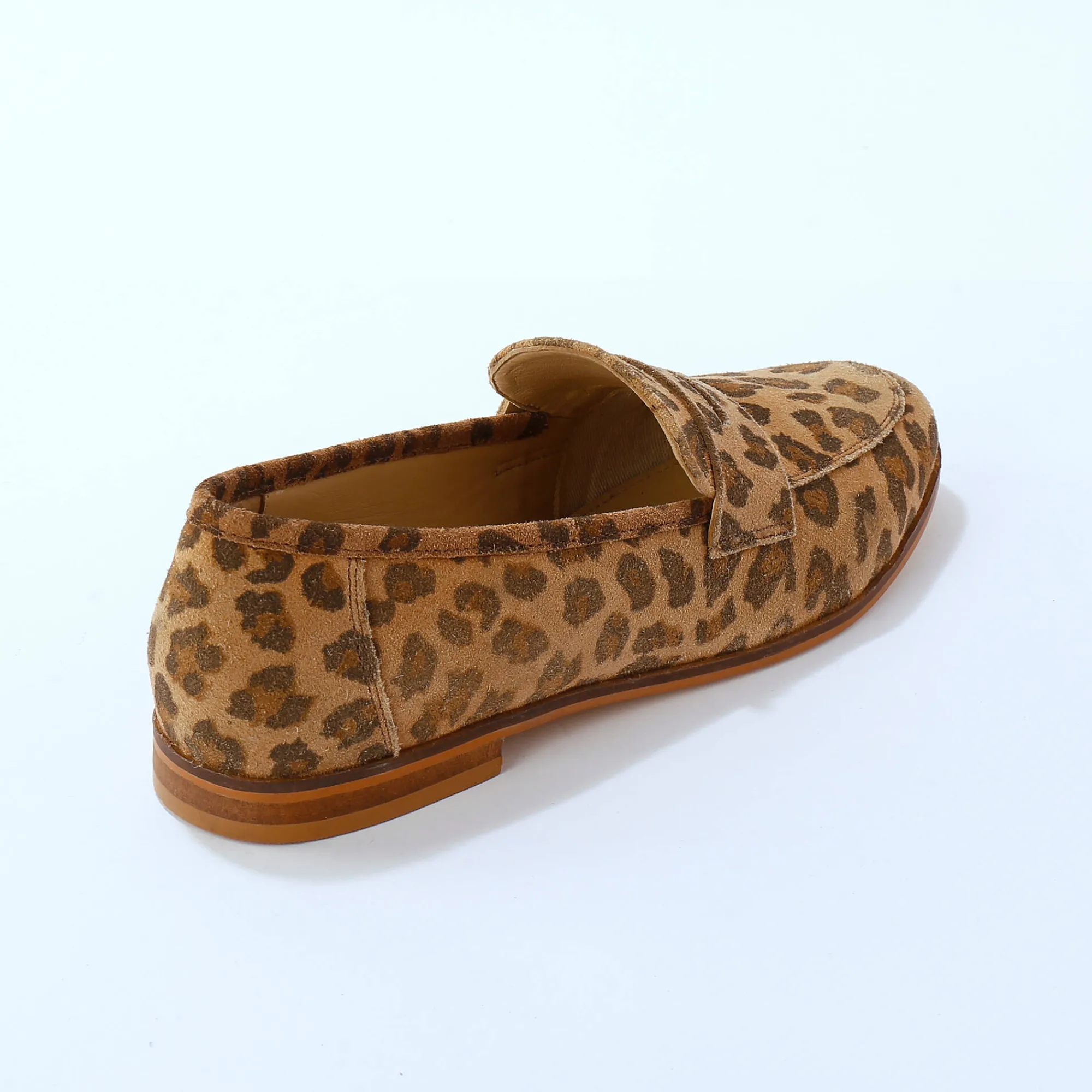 Derby's En Mocassins|Schoenen<Blancheporte Leren mocassins met luipaardmotief beige