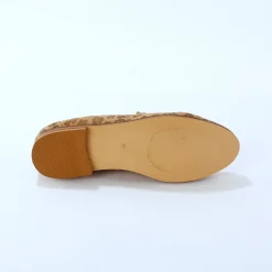 Derby's En Mocassins|Schoenen<Blancheporte Leren mocassins met luipaardmotief beige