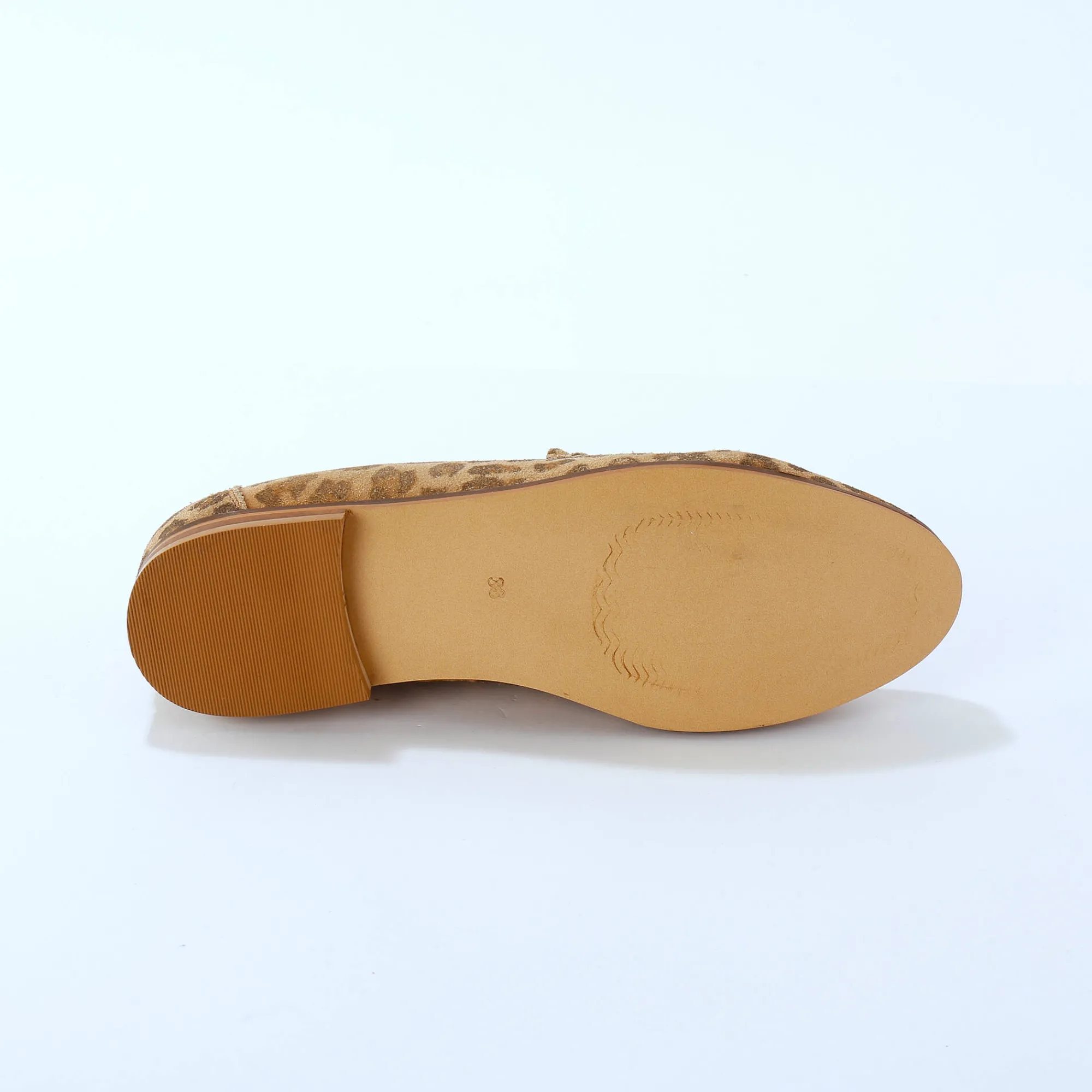 Derby's En Mocassins|Schoenen<Blancheporte Leren mocassins met luipaardmotief beige