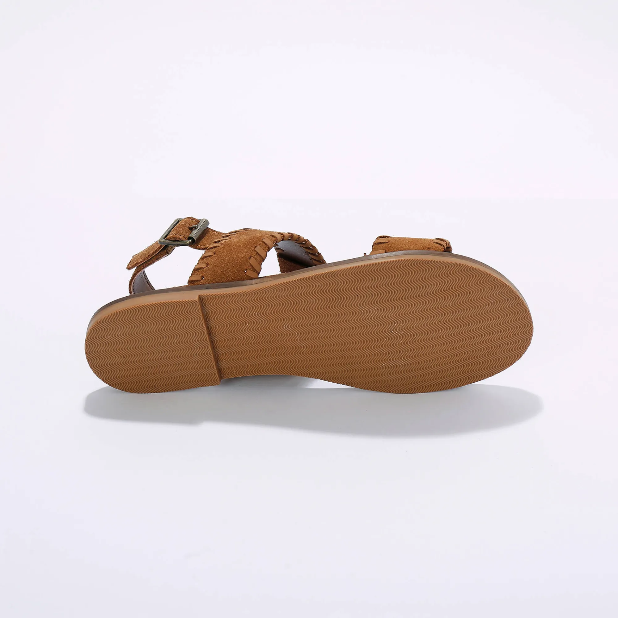Sandalen En Espadrilles|Schoenen<Blancheporte Leren sandalen met pompons karamel