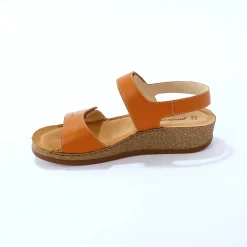 Sandalen En Espadrilles|Schoenen<Blancheporte Leren sandalen met scratchsluiting, comfortbreedte bruin