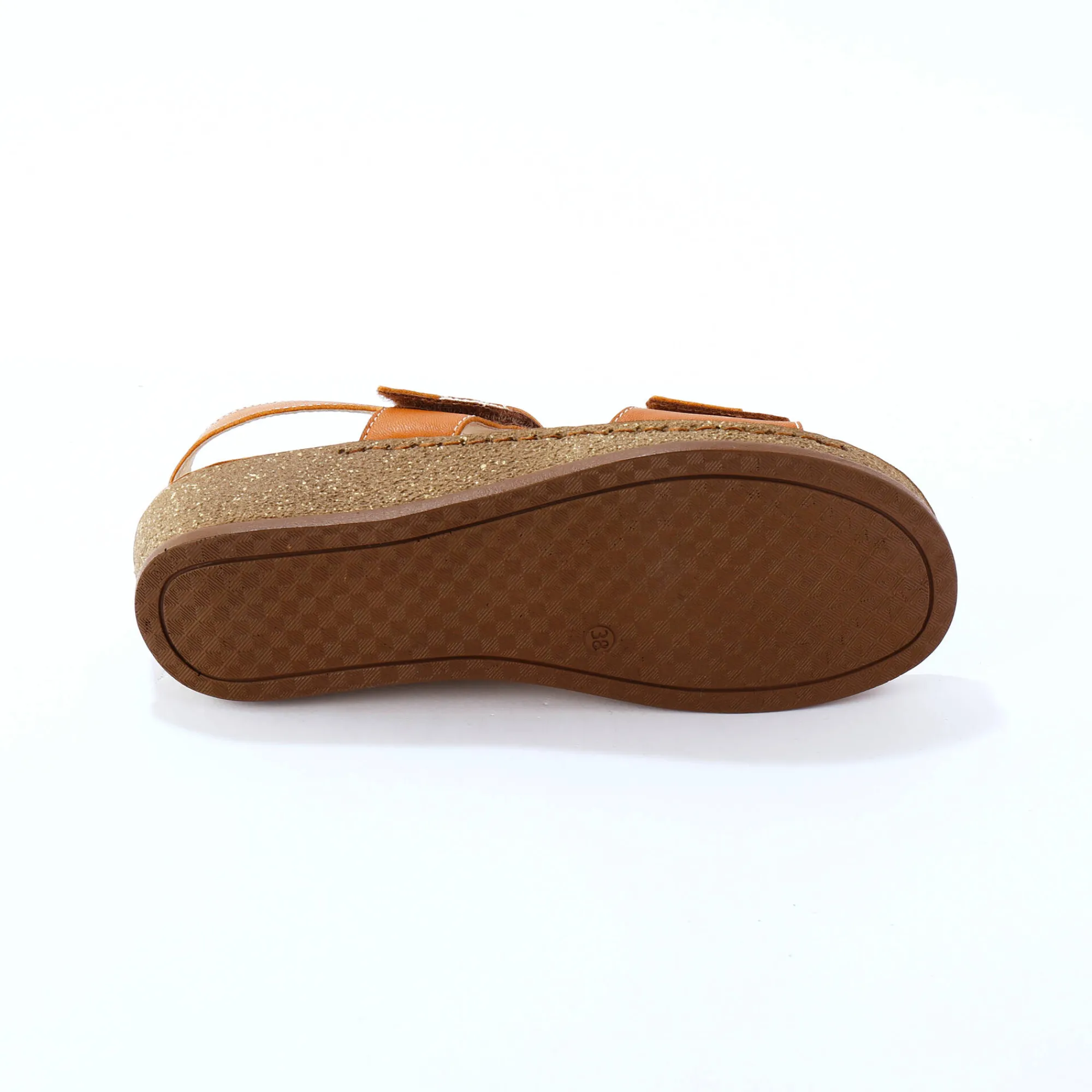 Sandalen En Espadrilles|Schoenen<Blancheporte Leren sandalen met scratchsluiting, comfortbreedte bruin