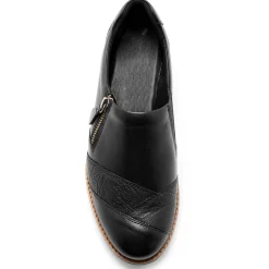 Derby's En Mocassins|Schoenen<PédiConfort Leren schoenen met sleehak, brede pasvorm - zwart