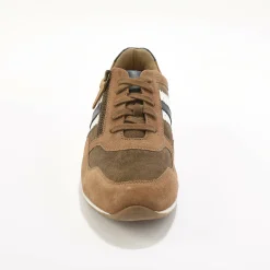 Schoenen|Schoenen Heren<Blancheporte Leren sneakers in 2 materialen, met veters en rits bruin