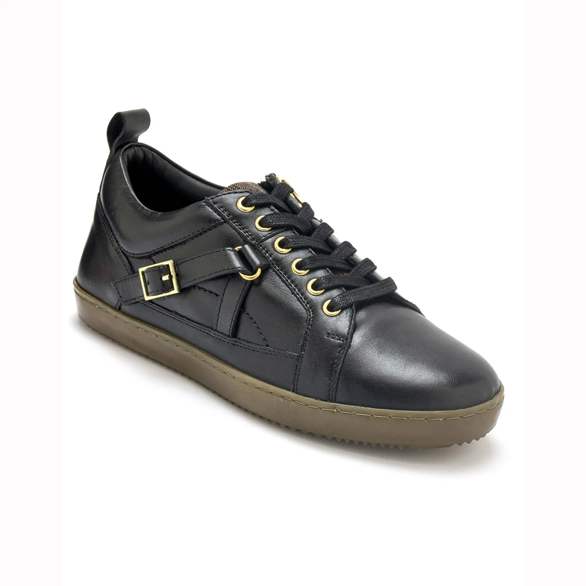 Baskets En Sneakers|Schoenen<PédiConfort Leren sneakers in derbymodel, comfortabele breedte zwart