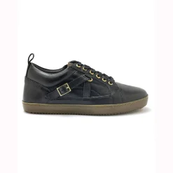 Baskets En Sneakers|Schoenen<PédiConfort Leren sneakers in derbymodel, comfortabele breedte zwart