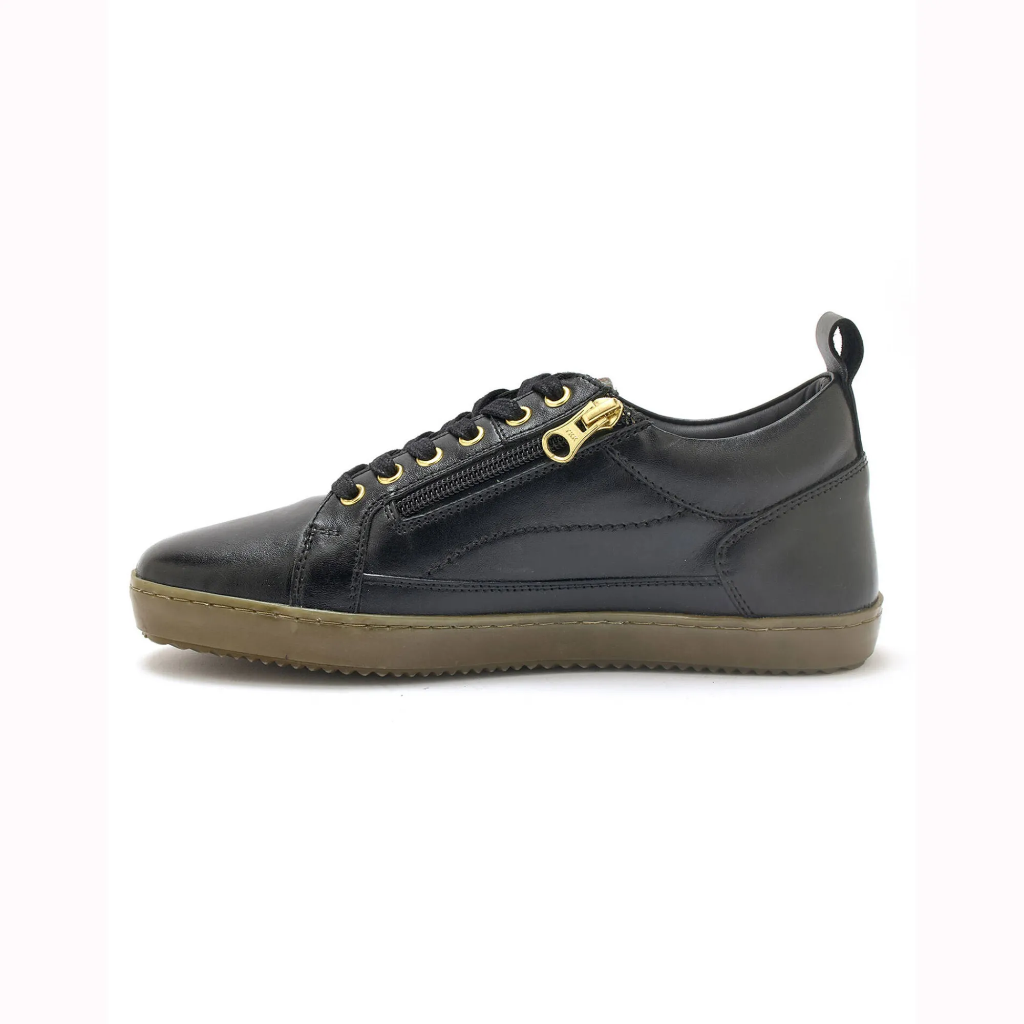 Baskets En Sneakers|Schoenen<PédiConfort Leren sneakers in derbymodel, comfortabele breedte zwart