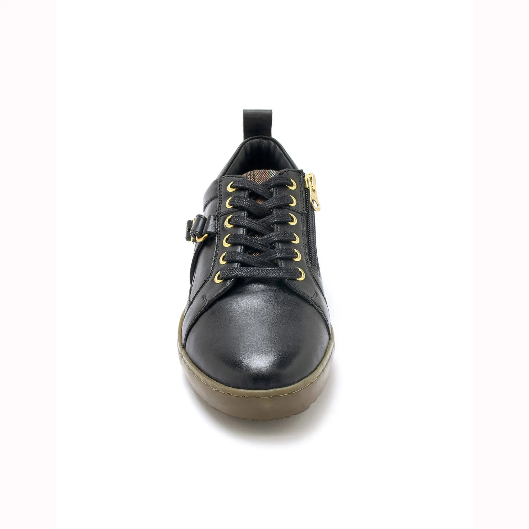 Baskets En Sneakers|Schoenen<PédiConfort Leren sneakers in derbymodel, comfortabele breedte zwart