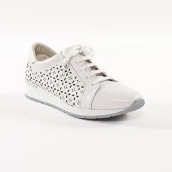 Baskets En Sneakers|Schoenen<Blancheporte Leren sneakers met ajour wit