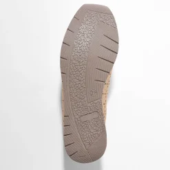 Baskets En Sneakers|Schoenen<Blancheporte Leren sneakers met ajour goudbruin
