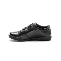 Schoenen|Schoenen Heren<Blancheporte Leren sneakers met scratchsluiting zwart