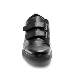 Schoenen|Schoenen Heren<Blancheporte Leren sneakers met scratchsluiting zwart