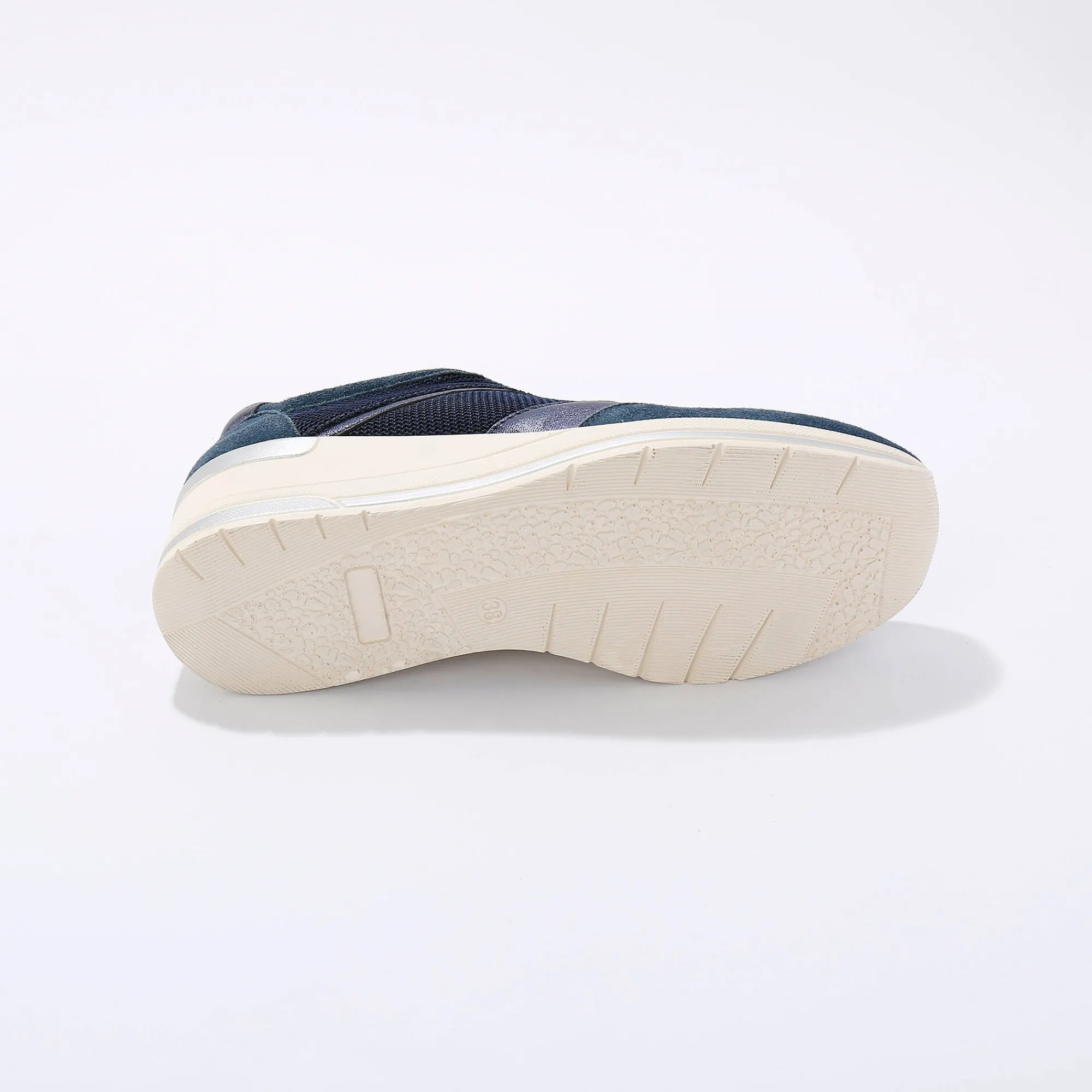 Baskets En Sneakers|Schoenen<Blancheporte Leren sneakers met sleehak, LWG-gecertificeerd blauw
