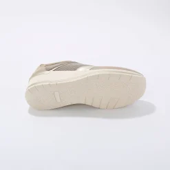 Baskets En Sneakers|Schoenen<Blancheporte Leren sneakers met sleehak, LWG-gecertificeerd beige