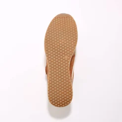 Baskets En Sneakers|Schoenen<Blancheporte Leren sneakers met sleehak, rits- en scratchsluiting karamel