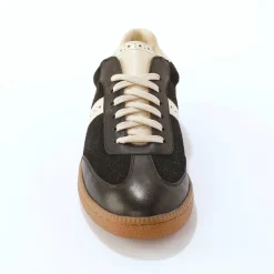 Baskets En Sneakers|Schoenen<Blancheporte Leren sneakers met veters zwart