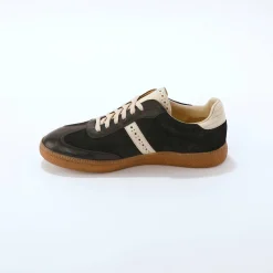 Baskets En Sneakers|Schoenen<Blancheporte Leren sneakers met veters zwart