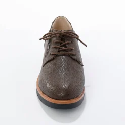Derby's En Mocassins|Schoenen<Blancheporte Lichte derby's met veters en geribbelde sleehak chocolade