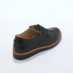 Derby's En Mocassins|Schoenen<Blancheporte Lichte derby's met veters en geribbelde sleehak zwart
