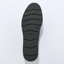 Derby's En Mocassins|Schoenen<Blancheporte Lichte derby's met veters en geribbelde sleehak zwart