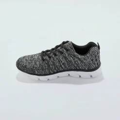 Baskets En Sneakers|Schoenen<Blancheporte Lichte, doorgestikte baskets met veters grijs / zwart