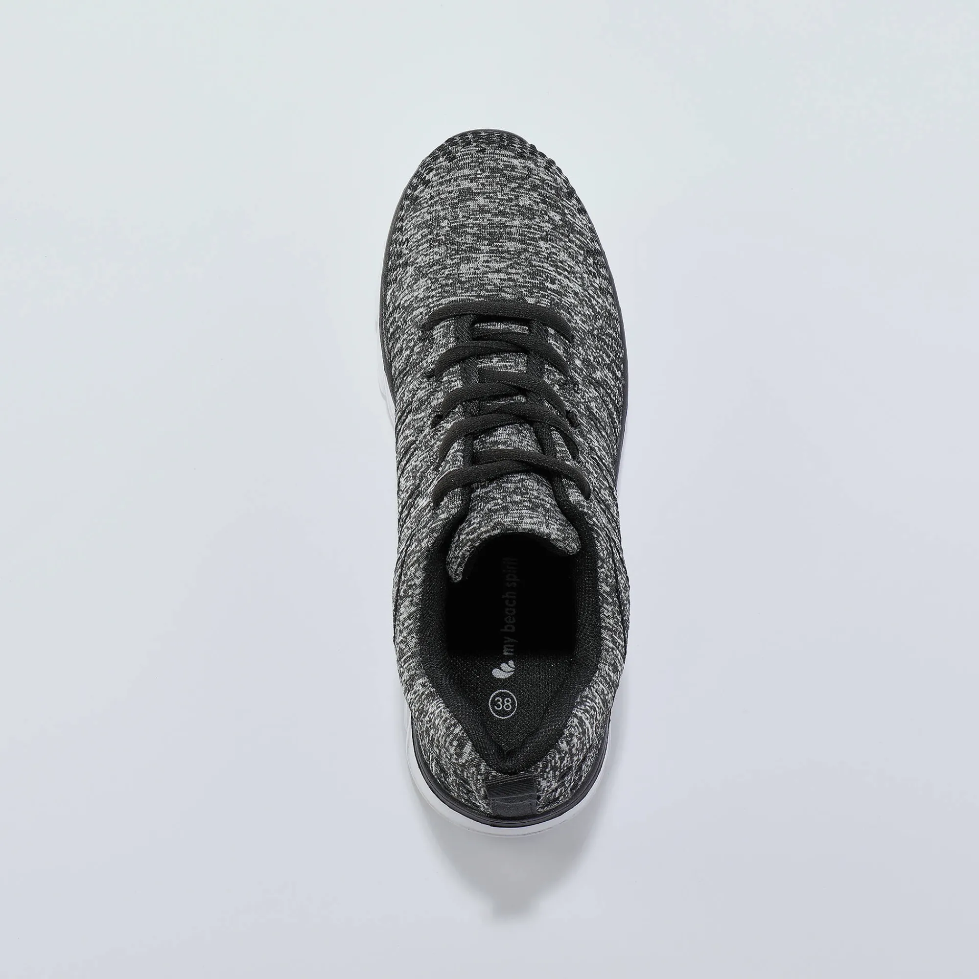 Baskets En Sneakers|Schoenen<Blancheporte Lichte, doorgestikte baskets met veters grijs / zwart