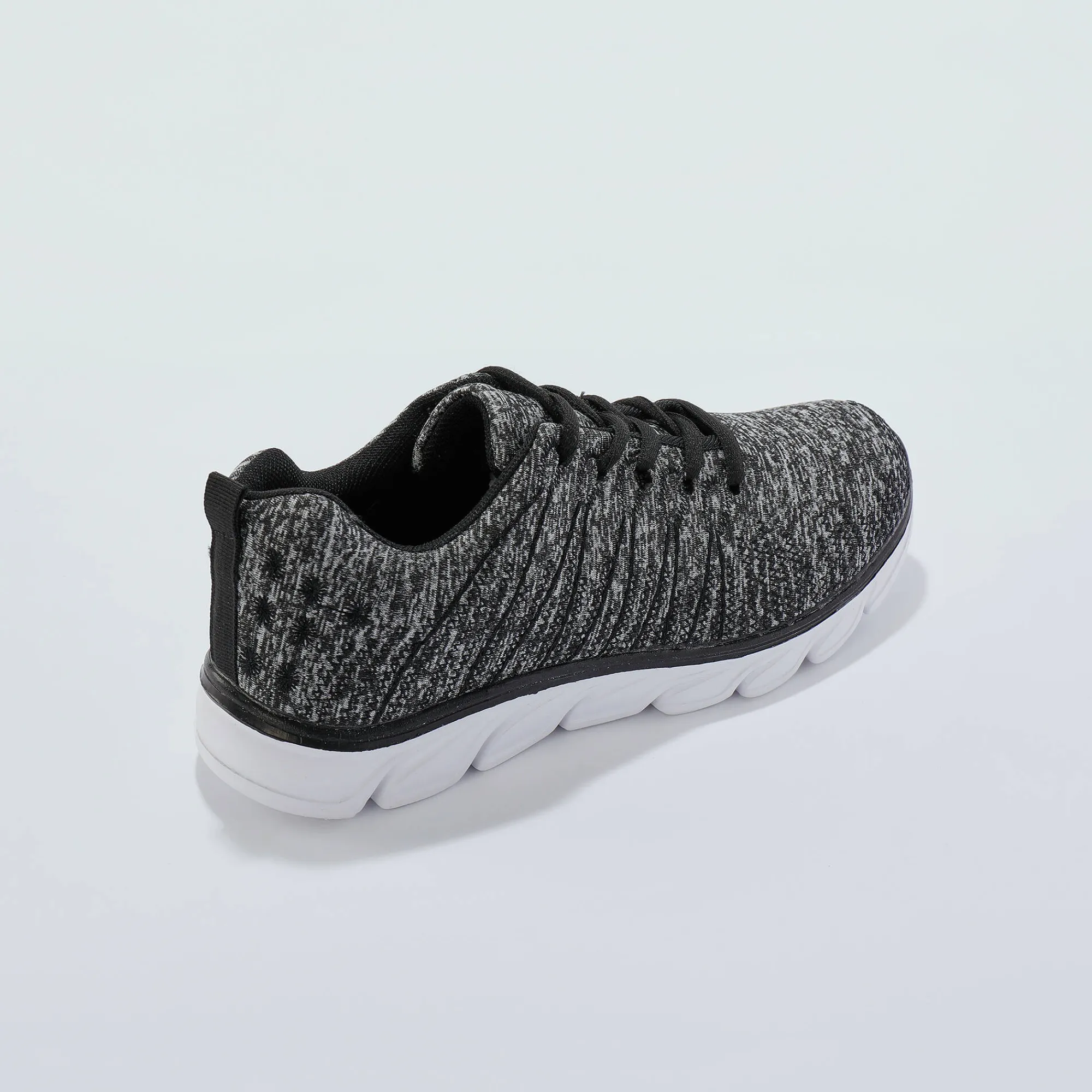 Baskets En Sneakers|Schoenen<Blancheporte Lichte, doorgestikte baskets met veters grijs / zwart
