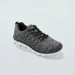 Baskets En Sneakers|Schoenen<Blancheporte Lichte, doorgestikte baskets met veters grijs / zwart