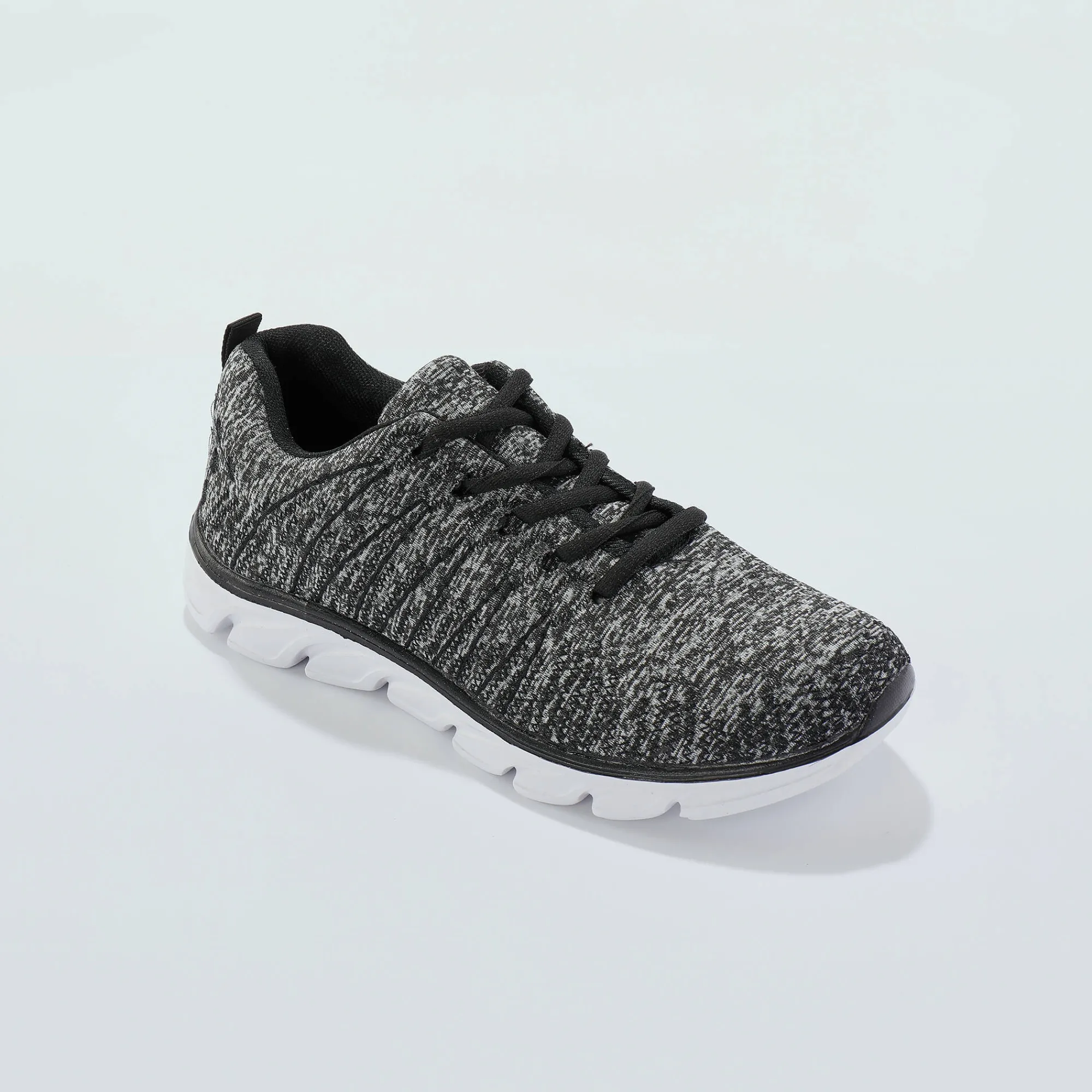 Baskets En Sneakers|Schoenen<Blancheporte Lichte, doorgestikte baskets met veters grijs / zwart