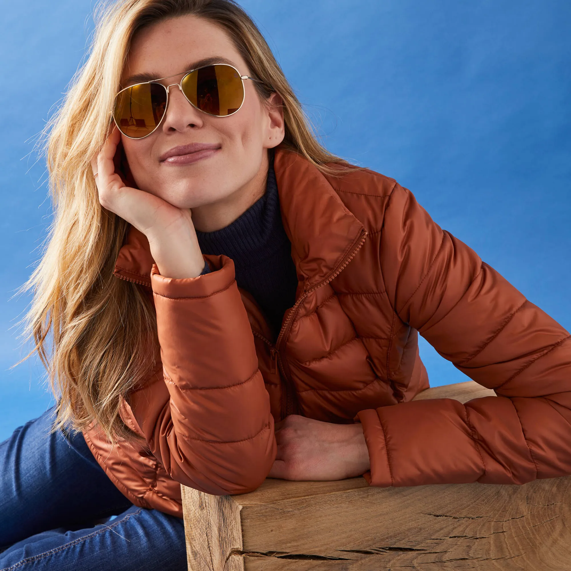 Parka En Donsjas<Colors&Co Lichte gewatteerde jas, kort model karamel