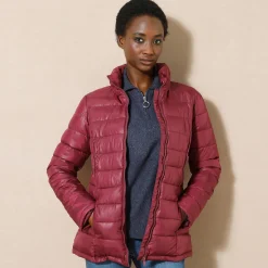 Parka En Donsjas<Colors&Co Lichte gewatteerde jas, kort model pruim