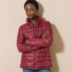 Parka En Donsjas<Colors&Co Lichte gewatteerde jas, kort model pruim