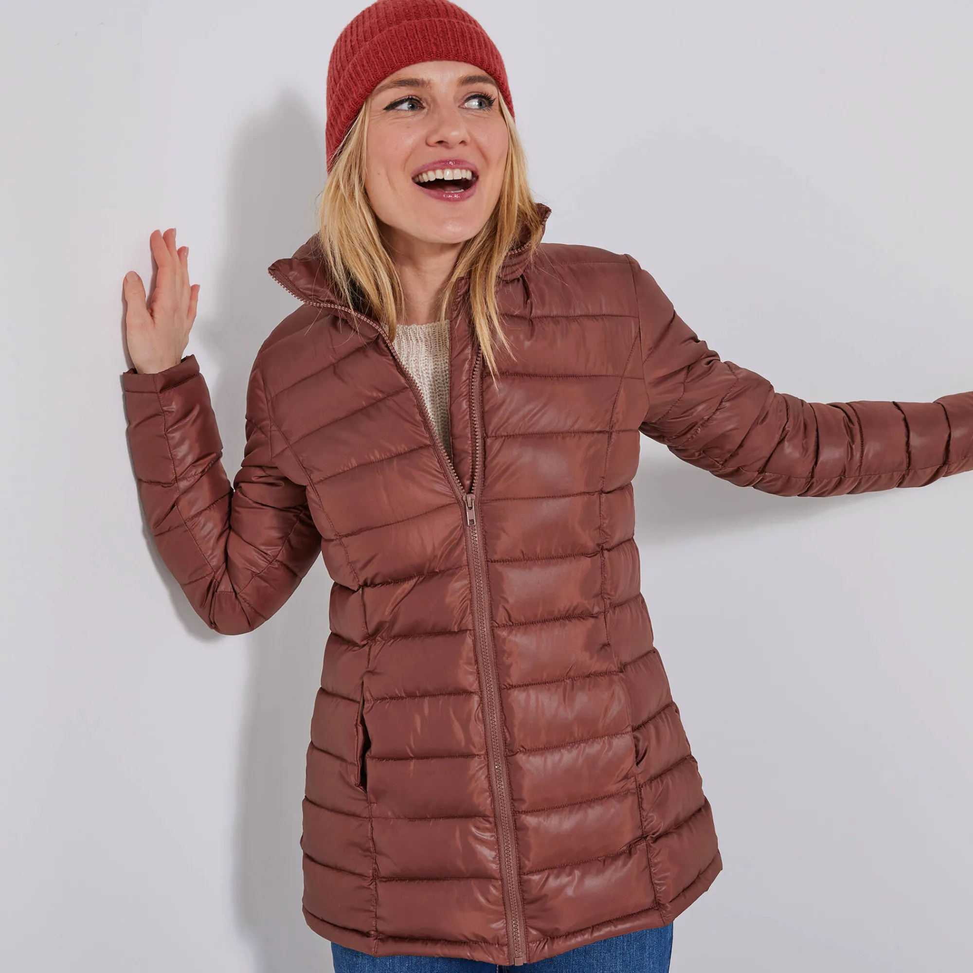 Parka En Donsjas<Colors&Co Lichte gewatteerde jas, kort model chocolade