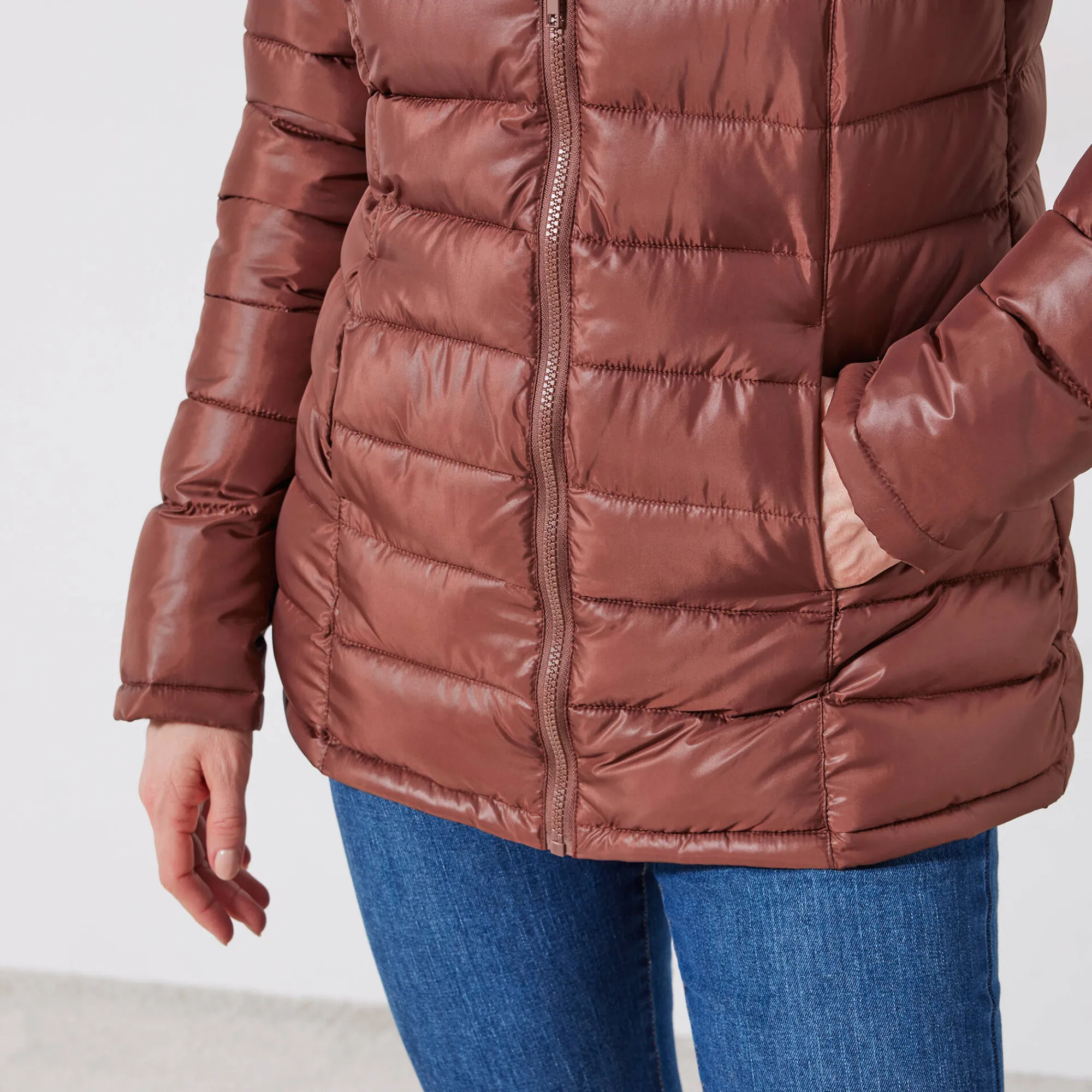 Parka En Donsjas<Colors&Co Lichte gewatteerde jas, kort model chocolade